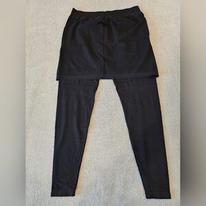Women's Bamboo Black Skirted Leggings